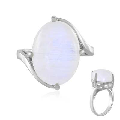 Rainbow Moonstone Silver Ring