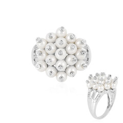 White Freshwater Pearl Silver Ring (de Melo)