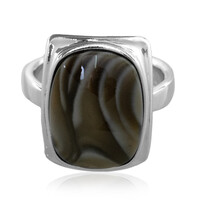 Holy Cross Flint Stone Silver Ring