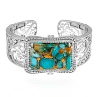 Amazonite Mosaic Silver Bangle (Dallas Prince Designs)