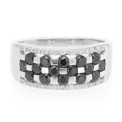 Black Spinel Silver Ring