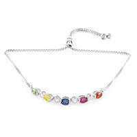 Orange Sapphire Silver Bracelet