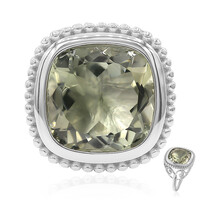 Green Amethyst Silver Ring