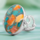 Multi Gem Silver Ring