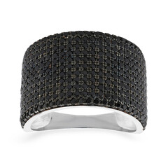 Black Spinel Silver Ring