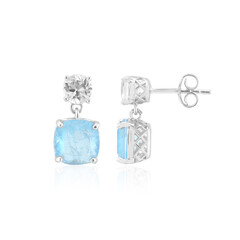 Blue Pastel Quartz Silver Earrings