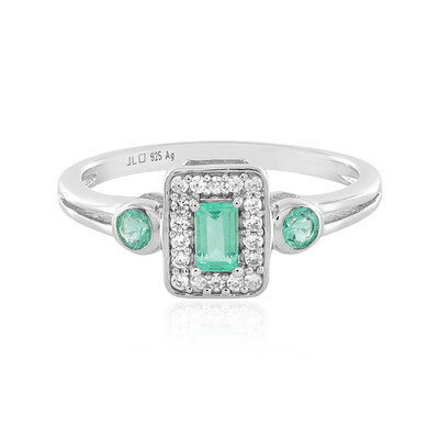 Russian Emerald Silver Ring