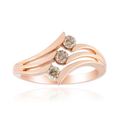 9K SI1 Argyle Rose De France Diamond Gold Ring