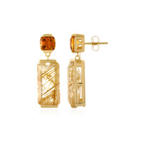 Rutile Quartz Silver Earrings