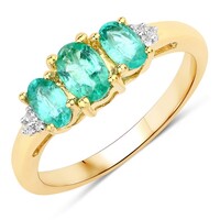 Zambian Emerald Silver Ring