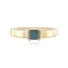 I3 Blue Diamond Silver Ring