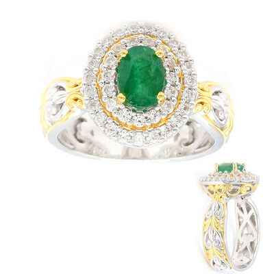 Zambian Emerald Silver Ring (Gems en Vogue)