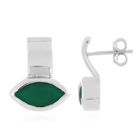 Green Onyx Silver Earrings