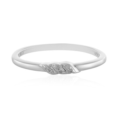 I2 (I) Diamond Silver Ring