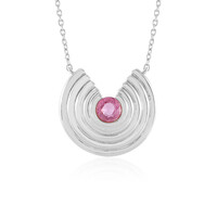 Madagascar Pink Sapphire Silver Necklace (de Melo)