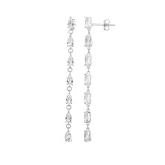 White Topaz Silver Earrings