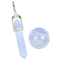 Blue Chalcedony Silver Accessory