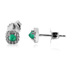 Colombian Emerald Silver Earrings
