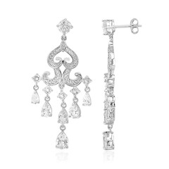 White Topaz Silver Earrings