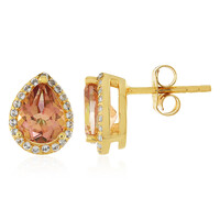 Peach Mystic Topaz Silver Earrings