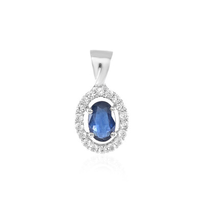 9K Blue Sapphire Gold Pendant