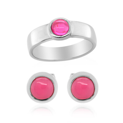 Pink Ethiopian Opal Silver Ring
