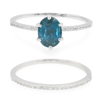 Peacock Kyanite Silver Ring