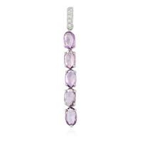 Unheated Ceylon Purple Sapphire Silver Pendant