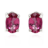 Pink Topaz Silver Earrings