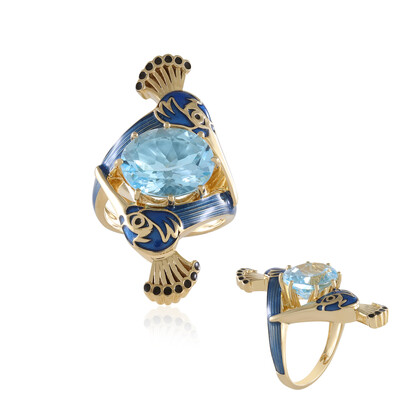 Sky Blue Topaz Silver Ring (Adela Silber)