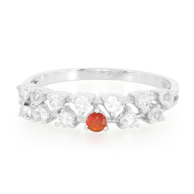 Queretaro Cherry Fire Opal Silver Ring