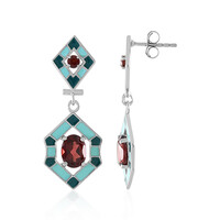 Mozambique Garnet Silver Earrings