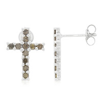 Chocolate Diamond Silver Earrings