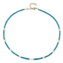 Neon Blue Apatite Silver Necklace