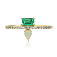 14K AAA Zambian Emerald Gold Ring (CIRARI)