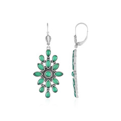 Green Onyx Silver Earrings (Desert Chic)