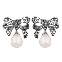 Rose Quartz Silver Earrings