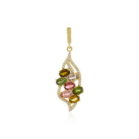 Fancy Tourmaline Silver Pendant