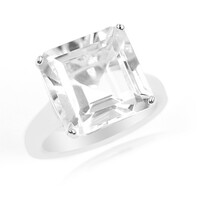 White Quartz Silver Ring