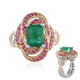 Zambian Emerald Silver Ring (Gems en Vogue)