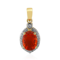 9K AAA Mexican Fire Opal Gold Pendant