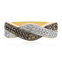 I3 Champagne Diamond Silver Ring