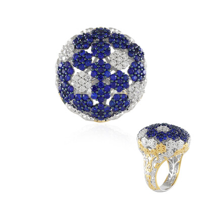 Cobalt Spinel Silver Ring (Gems en Vogue)