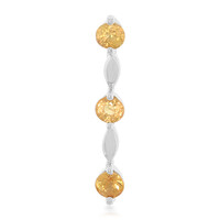 Orange Sapphire Silver Pendant