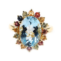 Sky Blue Topaz Silver Ring