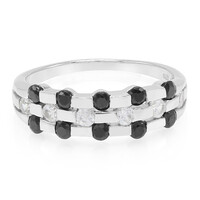 Black Spinel Silver Ring