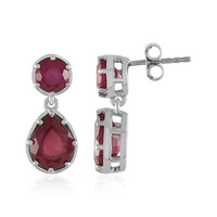 Madagascar Ruby Silver Earrings