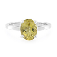 Olive Quartz Silver Ring