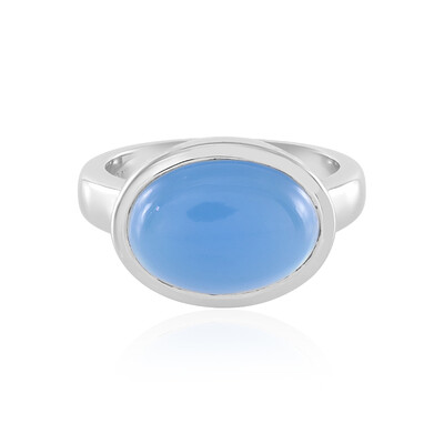 Blue Chalcedony Silver Ring