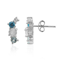 Rainbow Moonstone Silver Earrings